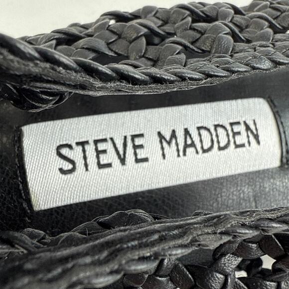 NEW Steve Madden Saxton Black Woven Pointed Toe Slip On Ballet Flats Shoes Sz 6 - Picture 6 of 8